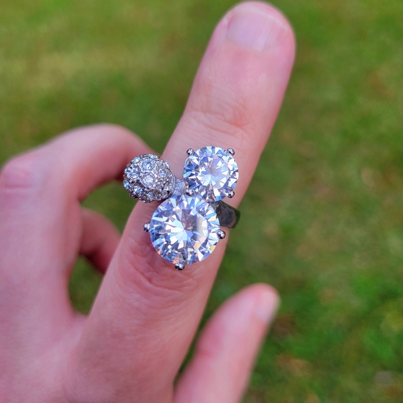 8th World Wonder Diamond Dazzler Silver Ring Size 6 - Picture 3 of 12